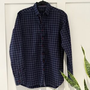 Men's Blue Checkered Casual Shirt